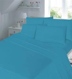 Rackhams Percale Pillowcase Pair - Teal - thumbnail 1