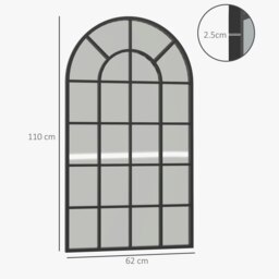 Rackhams Modern Arch Window Wall Mirror for Living Room Bedroom - thumbnail 3