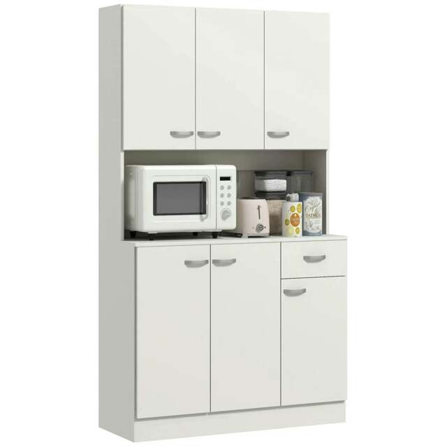 Rackhams Freestanding Kitchen Pantry Storage Cabinet - White