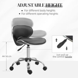 Rackhams Office Chair Beauty Salon Rolling Technician Stool Chair - White - PU, Sponge - thumbnail 5