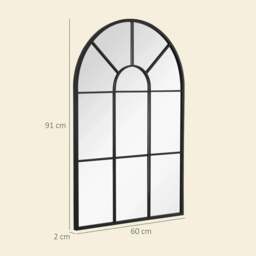 Rackhams 90 X 61cm Arched Grid Mirror - White - thumbnail 3