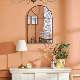 Rackhams 90 X 61cm Arched Grid Mirror - White - thumbnail 5