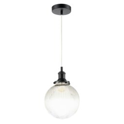 Rackhams Traditional Vintage Lantern Pendant Light in Matte Black with Glass Shade - thumbnail 2