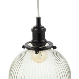 Rackhams Traditional Vintage Lantern Pendant Light in Matte Black with Glass Shade - thumbnail 5