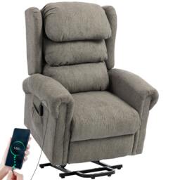 Rackhams Power Lift Recliner Chair for Elderly with Remote Control, Dark Grey - Steel - Dark Grey - Velvet-feel fabric - thumbnail 2