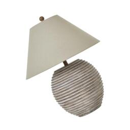 Rackhams Saturn Ceramic Table Lamp (UK Plug) - Brown/Linen - 71cm x 53cm x 53cm - Brown/Linen - 100% Mixed - thumbnail 2