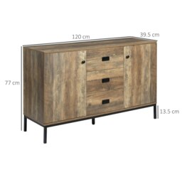 Rackhams Industrial Sideboard, Storage Cabinet, Accent Cupboard Distressed Brown - thumbnail 6