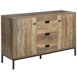 Rackhams Industrial Sideboard, Storage Cabinet, Accent Cupboard Distressed Brown - Rustic Brown