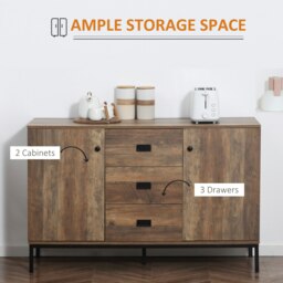 Rackhams Industrial Sideboard, Storage Cabinet, Accent Cupboard Distressed Brown - thumbnail 4