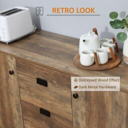 Rackhams Industrial Sideboard, Storage Cabinet, Accent Cupboard Distressed Brown - thumbnail 5