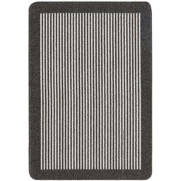 Rackhams Washable Striped Dark Grey Mat and Runner - 67X100 cm