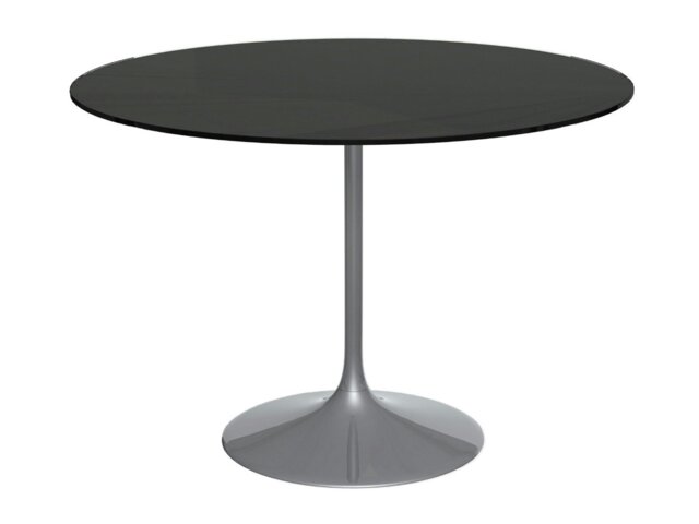 Rackhams Swan Circular Dining Table - Large - Dark Chrome - Black Gloss - image 1