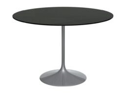 Rackhams Swan Circular Dining Table - Large - Dark Chrome - Black Gloss - thumbnail 1