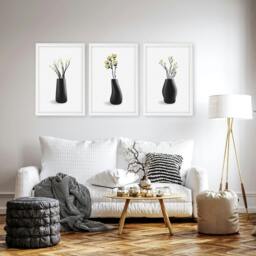 Rackhams Big Paintings For Living Room - Set of 3 Botanical Wall art Prints - 12 x 16 inches / 30.5 x 40.65 cm - Polyester Canvas 260 gsm - Canvas wrapped - thumbnail 5