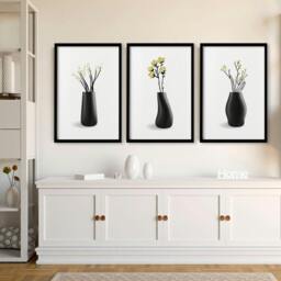 Rackhams Big Paintings For Living Room - Set of 3 Botanical Wall art Prints - 12 x 16 inches / 30.5 x 40.65 cm - Polyester Canvas 260 gsm - Canvas wrapped - thumbnail 6