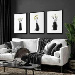 Rackhams Big Paintings For Living Room - Set of 3 Botanical Wall art Prints - 12 x 16 inches / 30.5 x 40.65 cm - Polyester Canvas 260 gsm - Canvas wrapped - thumbnail 4