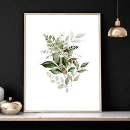 Rackhams Greenery wall painting - set of 3 wall art prints - A3 11.69 x 16.54 in / 29.7 x 42 cm - Satin Photo paper 280 gsm - Black Frame - thumbnail 4