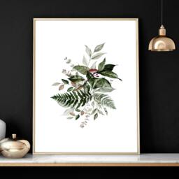 Rackhams Greenery wall painting - set of 3 wall art prints - A3 11.69 x 16.54 in / 29.7 x 42 cm - Satin Photo paper 280 gsm - Black Frame - thumbnail 6