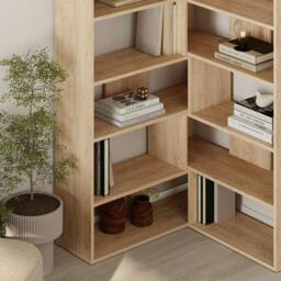 Rackhams Molly Corner Bookcase 5 Tier Wall Mounted 178.6x93.6x29.6cm - White - thumbnail 4