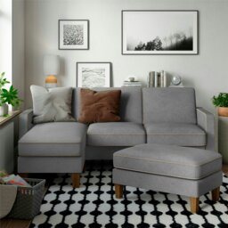 Rackhams Novogratz Bowen Ottoman in Grey Fabric - Grey - thumbnail 2