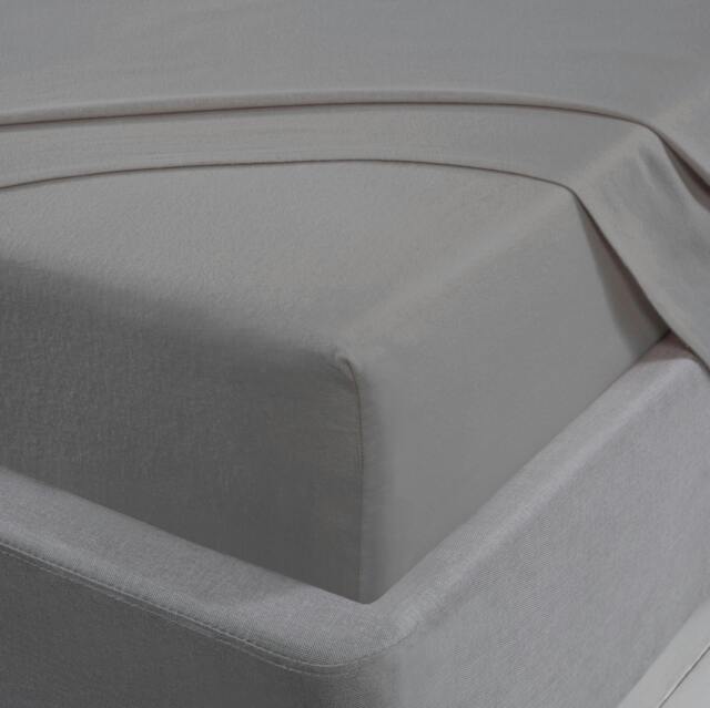 Rackhams 100% Brushed Cotton Flannelette Luxury 35cm Deep Fitted Sheet- Silver - Double (135cm x 190cm) + 35cm Deep