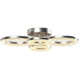Rackhams Modern 4-Ring Flush Mount Ceiling Light, LED Ceiling Light, Silver - 60L x 42W x 13H cm - Silver - 1 - thumbnail 2
