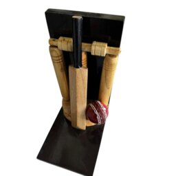 Rackhams Cricketing Bookend Single Unit, Wooden, 22cm high, Can also be used as a presentation trophy - thumbnail 1