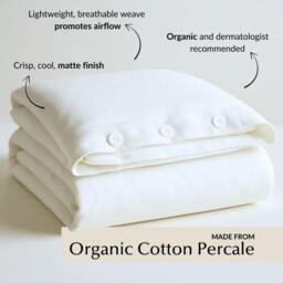 Rackhams Cool & Crisp Duvet Cover in White (Organic Cotton) - Single - thumbnail 2