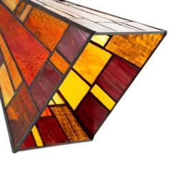 Rackhams Art Deco Tiffany Pendant Lighting Shade with Orange and Amber Panels - thumbnail 4