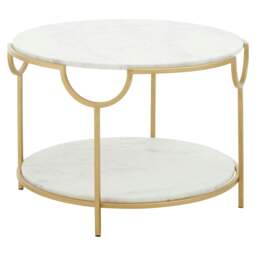 Rackhams Pali Two Tier White And Gold Side Table. - thumbnail 2