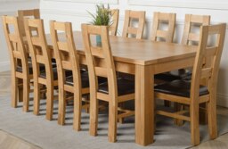 Rackhams Dakota Extra Large Oak Dining Table with Yale Oak Chairs - Natural Oak - 10 chairs - thumbnail 1