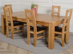 Rackhams Dakota Extra Large Oak Dining Table with Yale Oak Chairs - Natural Oak - 10 chairs - thumbnail 2