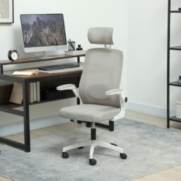 Rackhams Executive Mesh Office Chair with Headrest, Lumbar Support, Grey - Grey - thumbnail 2