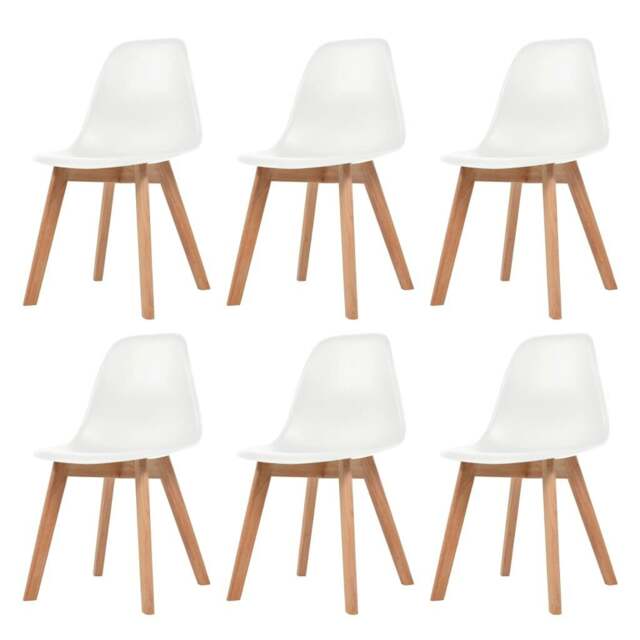 Rackhams Dining Chairs 6 pcs White Plastic