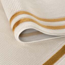 Rackhams Carmel Cream-Gold Bordered Rug - 6060 - 80X300 cm - thumbnail 4