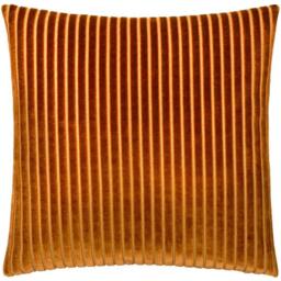 Rackhams Savoy Velvet Stripe Cushion Cover - Brick - 50cm x 50cm - Brick - 100% Polyester