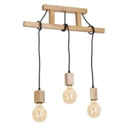 Rackhams Jack Pendant Lamp Hand Made Natural Wood Ladder And Rope