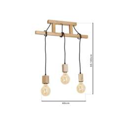Rackhams Jack Pendant Lamp Hand Made Natural Wood Ladder And Rope - thumbnail 6