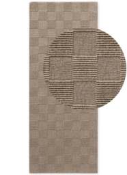 Rackhams Scala Handwoven Wool Rug – Grey & Beige - 80X200 cm - thumbnail 5
