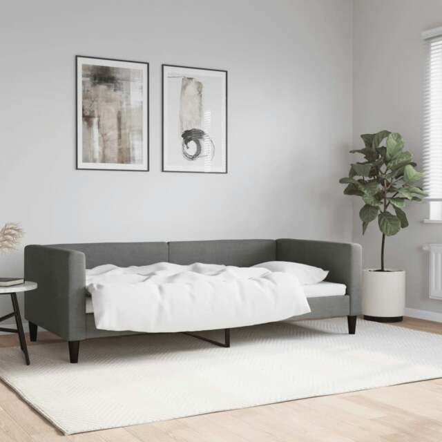 Rackhams Day Bed Dark Grey 90x190 cm Fabric