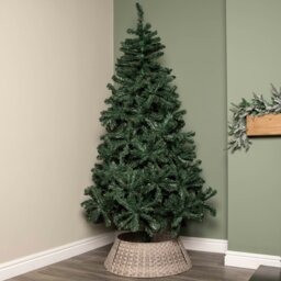 Rackhams 48/70cm Samuel Alexander Large KD Plastic Wicker Rattan Woven Christmas Tree Skirt in Grey - thumbnail 2