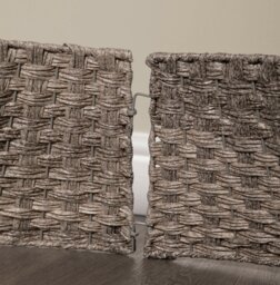 Rackhams 48/70cm Samuel Alexander Large KD Plastic Wicker Rattan Woven Christmas Tree Skirt in Grey - thumbnail 6