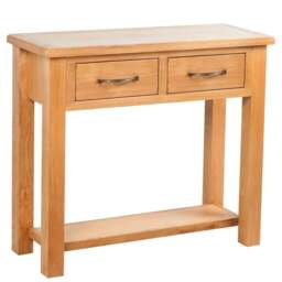 Rackhams Console Table with 2 Drawers 83x30x73 cm Solid Oak Wood