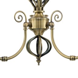 Rackhams Traditional Classic Antique Brass Chandelier Ceiling Light with Twisted Knot - thumbnail 4