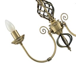 Rackhams Traditional Classic Antique Brass Chandelier Ceiling Light with Twisted Knot - thumbnail 5