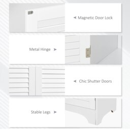 Rackhams 183x60cm Tall Freestanding Bathroom Cabinet Retro 3 Compartments White - thumbnail 4