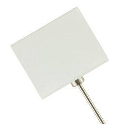 Rackhams Contemporary Satin Nickel Bedside Table Lamp with White Cotton Fabric Shade - thumbnail 6