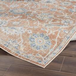 Rackhams Lillian-Washable Brown Blue Traditional Vintage Boho Rug - 160 x 213 cm - thumbnail 4