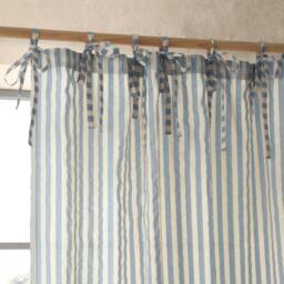 Rackhams Zanzibar Woven Stripe Voile Curtain Panel Blue - 140 x 183 cm - Blue - thumbnail 2