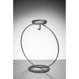 Rackhams Circular Metal Ornament Stand with Tea Light Holder - Silver